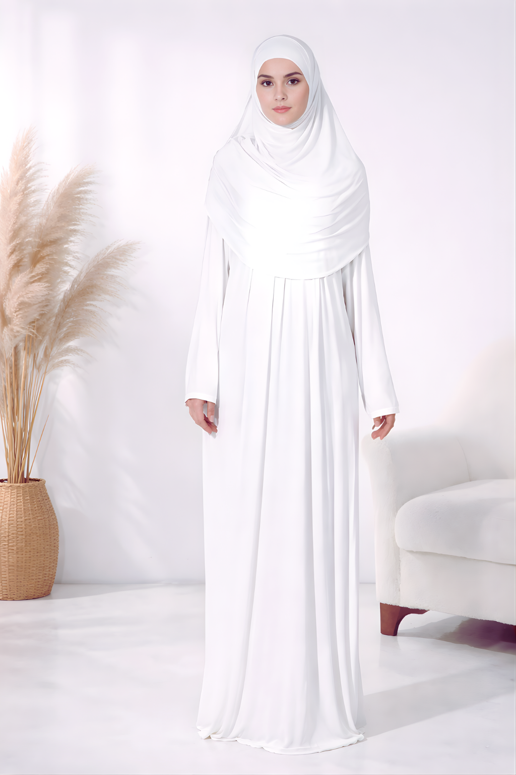 Pratik Başörtülü Robalı Namaz Elbisesi