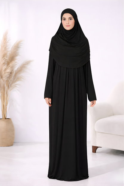 Pratik Başörtülü Robalı Namaz Elbisesi